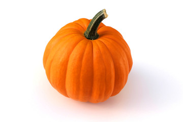 Orange pumpkin on white