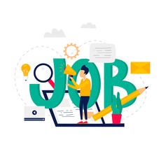 Job search. Flat illustration