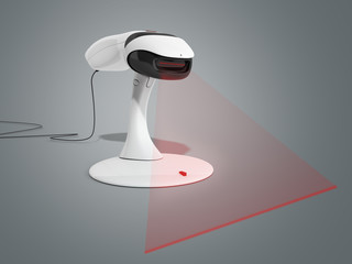Barcode Scanner 3d render on grey background