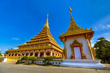 The famous pagoda in the Nongwang temple at Khonkaen province Thailand