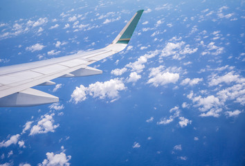 Obraz premium Sky and cloud as seen through window of an aircraft