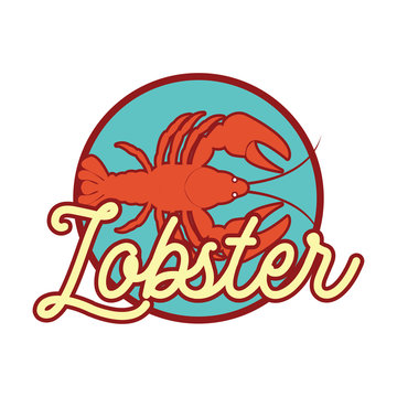 lobster logo for lobster festival isolated on white background