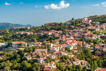 Picturesque mountain village of Kyperounta. Limassol District, Cyprus