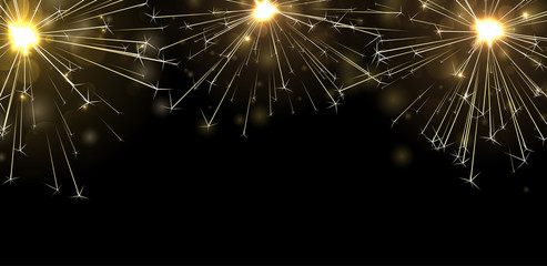 Black background with golden sparkle firework.