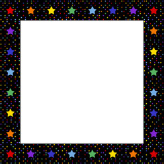 Abstract frame with multi-colored stars