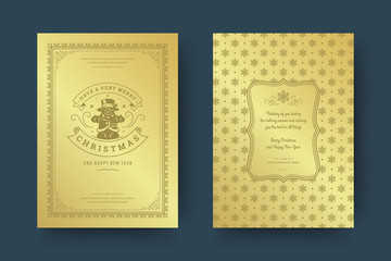 Christmas greeting card design template vector illustration.