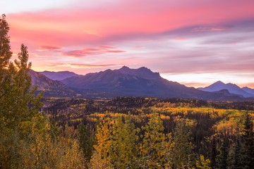 Autumn in Alaska sunrise