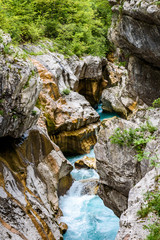 Velika Korita or Great canyon of Soca river, Bovec, Slovenia.
