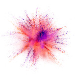 Coloured powder explosion isolated on white background