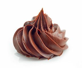 chocolate cream isolated on white background