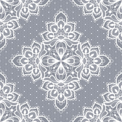 White floral lace seamless pattern