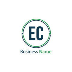 Initial Letter EC Logo Template Design