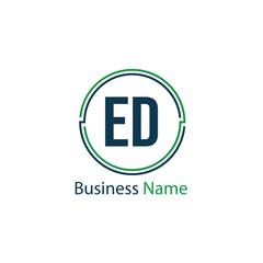 Initial Letter ED Logo Template Design