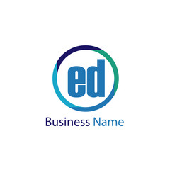 Initial Letter ED Logo Template Design