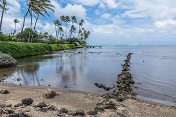 The coast along Wailupe Beach Park, Oahu, Hawaii
