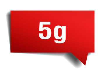 5g red 3d speech bubble