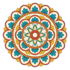 Ethnic ornamental mandala. Decorative design element. Hand drawn illustration