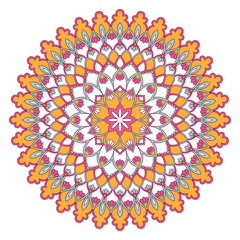 Ethnic ornamental mandala. Decorative design element. Hand drawn illustration