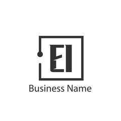 Initial Letter EI Logo Template Design