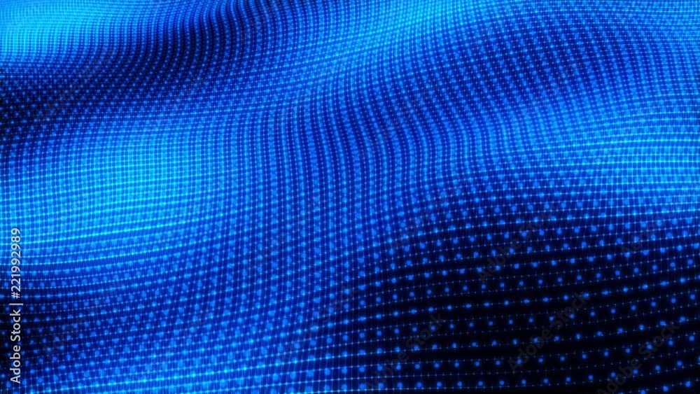 Poster blue landscape swirl moving particle graphic animation background