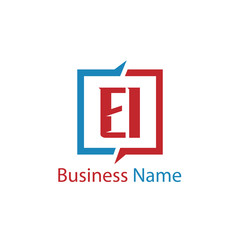 Initial Letter EI Logo Template Design