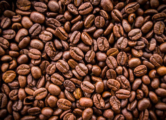 Roasted coffee beans background