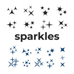 Icon star. Sparkles collection. Sparks vector icons set
