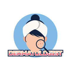 dermatologist logo for doctor or clinic, vector illustration