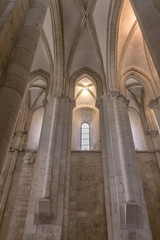 Fototapeta premium ALCOBACA, PORTUGAL - Ceiling of the Alcobaca Monastery, a Roman Catholic church located in the center of the city