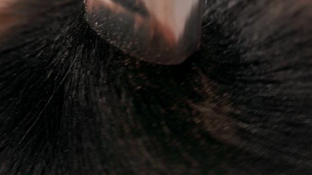 macro brush make-up artist with powder