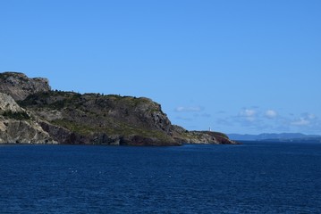 landscape along the the Baccalieu Trail; Brigus lighthouse,  Conception Bay coastline near Brigus, Avalon Peninsula Newfoundland and Labrador; Canada