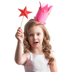 Candy princess girl with magic wand