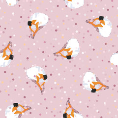 Vector Ballerinas with Pink Confetti seamless pattern background. Perfect for fabric, scrapbooking and wallpaper projects. © Aga Bell