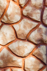 Stone wall painted in brown color.