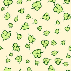 Vector seamless pattern with leaf. Botanical floral backdrop.