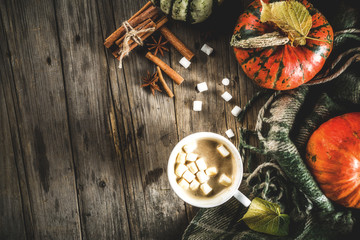 Spicy pumpkin coffee latte