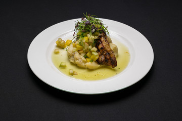 Meat and potato dinner on a plate