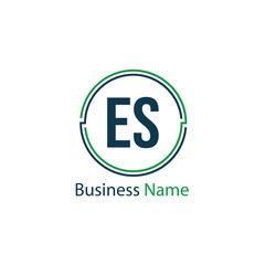 Initial Letter ES Logo Template Design