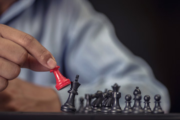 Chess business concept, leader & success
