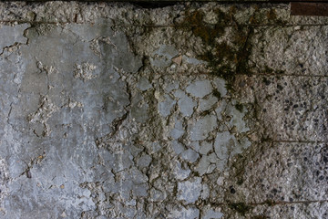 Texture of cracked concrete wall