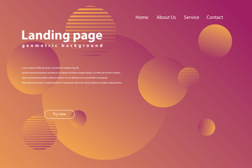 Landing page with trendy geometric background