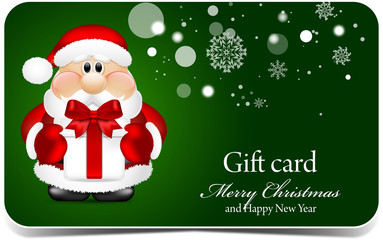 Fototapeta na wymiar Gift card with Santa Claus