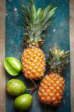 Pineapples and tropical fruits
