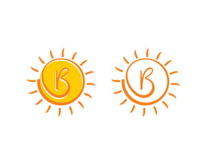 Letter B and Sun Logo Icon 001