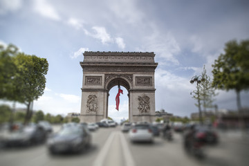 Fototapeta na wymiar triumphal arch on the Champs Elysées
