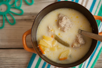 soup with beans on the table