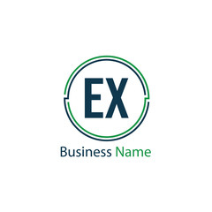 Fototapeta premium Initial Letter EX Logo Template Design