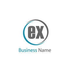 Initial Letter EX Logo Template Design