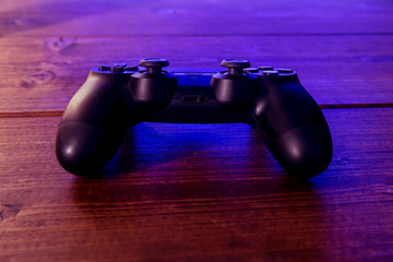 Video game controller night with lights © Tom Eversley