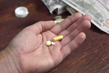 pills in hand